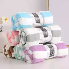 Absorvente Quick Drying Toalha De Banho Conjuntos, Listras, Mão Face Suave, Microfibra De Banheiro, Natação, Adultos, 35x75cm - comprar online