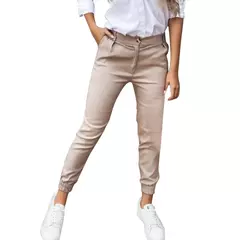Imagem do Calça lápis de cintura alta feminina, calça fina feminina, design de botão de bolso, comprimento do tornozelo, moda casual, 2024