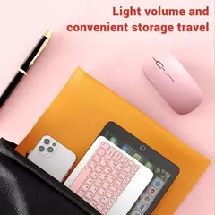 Mini Teclado Bluetooth Sem Fio e Mouse para Samsung, Xiaomi, Android, Portátil, iPad, Telefone, Tablet