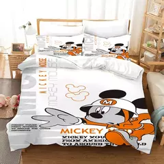 Disney Mickey Mouse Conjunto de cama para meninos, colcha única, capa de edredão, decoração do quarto infantil, queen e king size, quarto casal, 3 PCs - loja online