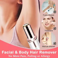Imagem do Removedor de cabelo elétrico portátil em forma de batom para mulheres, indolor e eficaz, depilação facial, ferramenta Home Razor Shaver