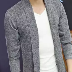 Cardigan de tricô masculino, suéter útil, casaco todo, outono e inverno - comprar online