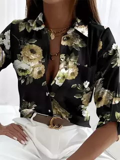 Imagem do Camisa havaiana de manga comprida feminina com estampa 3D, camisas soltas femininas, tecido confortável, moda casual, tamanho do personagem, quente