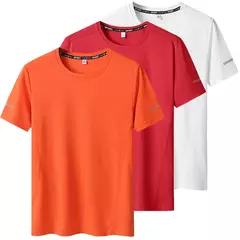 Homens de secagem rápida extragrande em torno do pescoço camiseta de manga curta, verão camisetas esportivas, fitness correndo t-shirt, plus size, 6XL, 7XL, 3pcs na internet