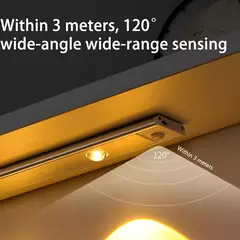 PZSUNLY-USB Gabinete recarregável LED Light, Sensor de movimento, Iluminação para cozinha, Guarda-roupa, 20cm, 30cm, 40cm, 50cm, 60cm