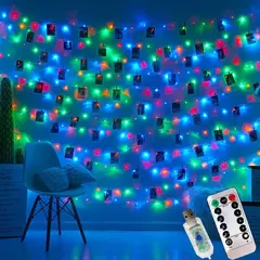 Bateria USB operado LED String Lights, Photo Clip, Fairy Lights, ao ar livre, árvore de Natal, decoração da guirlanda, decoração do casamento, 2m, 5m, 10m