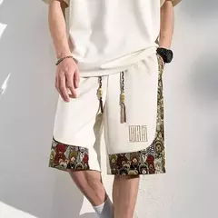 Shorts de homens bordados, roupa masculina, roupa de praia, basquetebol, corrida, calça casual de verão, tamanho grande, novo, 2024 - loja online