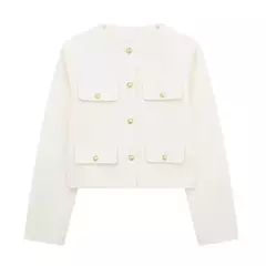 TRAF-Casaco Cropped feminino com botão dourado, blazer bomber, streetwear chique, blusa de casacos femininos, moda primavera, 2022 na internet
