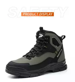 Sapatos de segurança leves impermeáveis masculinos, sapatilha à prova de perfurações, sapato de aço, botas indestrutíveis