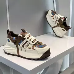 Primavera outono novos tênis masculinos de luxo alto fundo grosso juventude sapatos casuais confortáveis duráveis respirável tênis de corrida esportes