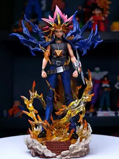 Yugi muto figura jogo escuro estatueta dimensional duelo monstros figuras de ação 28cm pvc estátua coleção ornamento crianças brinquedos presentes na internet