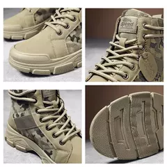 Botas de deserto masculinas de cano alto, botas casuais masculinas, sapatos de treino masculinos confortáveis, tendência estilo britânico, moda ao ar livre, 2024 - comprar online