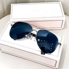 Óculos de sol gradiente anti-reflexo para homens, óculos de sol piloto grande, design UV400, sem caixa, moda