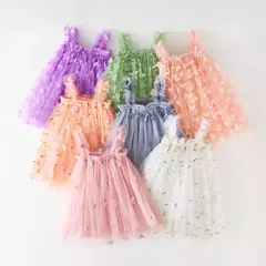 Borboleta 3D para bebês, vestido de princesa tutu, vestido de festa de aniversário, roupa infantil, novo, verão, 1 a 5 anos, 2024