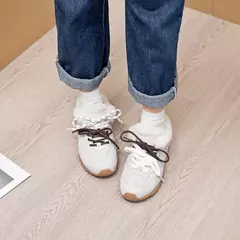 Imagem do Aiyuqi tênis feminino novo couro genuíno retro alemão sapatos de treinamento feminino inverno veludo pele plana sapatos casuais