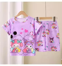 Novo verão crianças pijamas conjunto de 2 peças roupas de ar condicionado para meninos meninas bebê manga curta roupas para casa na moda - loja online