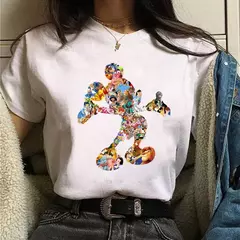 Moda mickey minnie mouse disney camiseta roupas femininas verão manga curta topos casuais camiseta kawaii - Wolf Magazine
