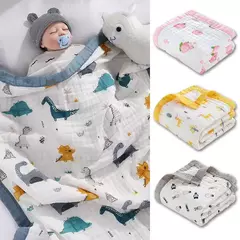 Cobertor de algodão para recém-nascidos, 6 camadas, swaddle de alta densidade, cobertor respirável, cobertor infantil