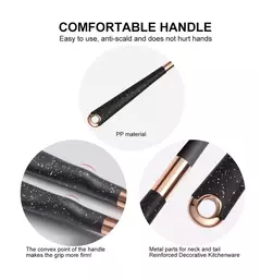 Imagem do Conjunto De Utensílios De Cozinha De Silicone Resistente Ao Calor, Espátula, Colher, Ferramentas Antiaderentes, Alça Banhada A Ouro Rosa, Suporte, Presente De Cozinha