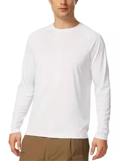 Camiseta monocromática de manga comprida UV masculina, camisetas casuais, tops ao ar livre, roupas de treino, plus size, moda - loja online