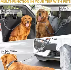 Coleira de nylon ajustável dois em um para cães, acessórios para cães de estimação, cinto de segurança para carro, trela de chumbo, banco traseiro, cinto de segurança - comprar online