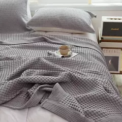 Colcha de Algodão Xadrez Waffle, Cobertor Macio, Sofá Cobertor, Respirável Japão Ar Condicionado, Verão Quilt Cobertores para Camas