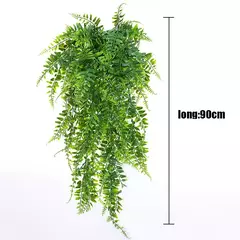 Persian Fern Leaves Vines, Planta Artificial Pendurada, Folha De Plástico, Grama, Festa De Casamento, Parede, Varanda, Decoração De Quarto De Casa, 90cm