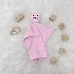 Imagem do Personalizado Bordado Bebê Consolador, Urso Dormir Cobertor De Segurança, Algodão Musselina Consolador, Nome Nome, Presente do chuveiro do bebê