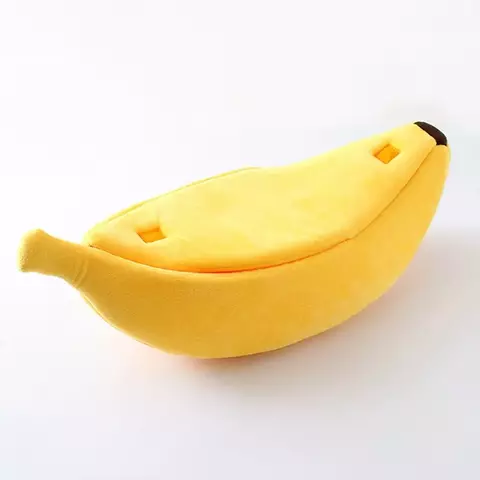 Banana gato cama casa engraçado bonito aconchegante gato esteira camas quente durável portátil pet cesta canil cão almofada gato suprimentos multicolorido