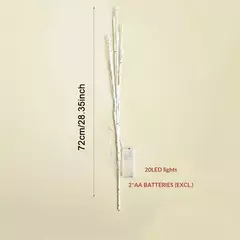 Bateria operado Birch Branch LED Light, luzes festivas brancas, festa de Natal, decoração do casamento, galho, ao ar livre, 1 pc - loja online