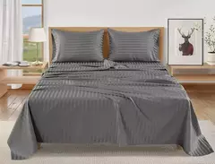 Solid Stripe Bedding Set, Colcha de dormir, gêmeo, completo, rainha, king size, quarto ou quarto de hóspedes, 3 pcs, 4pcs