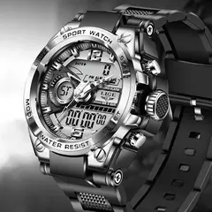 LIGE-Relógio Militar Impermeável Masculino, Digital 50m, Relógio de Pulso, LED, Quartzo, Relógio, Esporte, Masculino, Relógios Grandes - comprar online