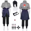 Homens mais velhos meninos anime sasuke cosplay terno traje halloween cosplay quadrinhos uchiha cos terno desempenho de palco
