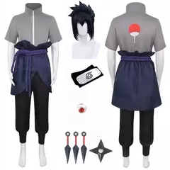 Homens mais velhos meninos anime sasuke cosplay terno traje halloween cosplay quadrinhos uchiha cos terno desempenho de palco
