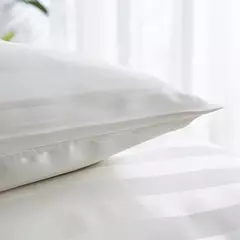 Satin Striped Duvet Cover, sedoso como edredão, conjunto de cama de luxo, completo, rainha, rei, solteiro, duplo tamanho, marfim White Stripe - Wolf Magazine