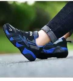 Imagem do Tênis de malha anti-escorregadio infantil, calçados esportivos de couro, tênis casual, moda masculina, infantil