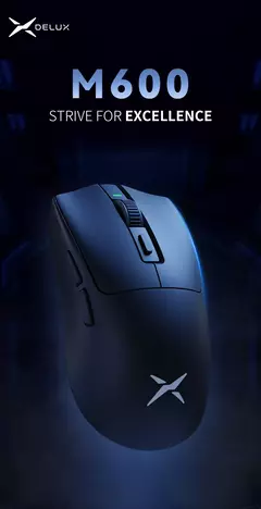 Delux-M600 Mouse sem fio para jogos, Macro Mice recarregável para PC Gamer, leve, conexão de modo duplo, 2.4G, 49g, PMW3325 - comprar online