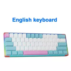 E-YOOSO Z11T USB com fio, teclado de jogos mecânico, azul, vermelho, chave 61 teclas, gamer, russo, brasileiro, português para computador portátil - loja online