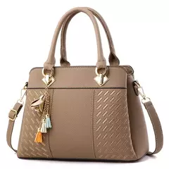 Bolsa crossbody de couro PU para mulheres, alça superior, bordada, bolsa de ombro elegante, bolsas de mão estilo simples para senhora - comprar online