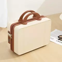 Mão estilo japonês com alça na bagagem, cosméticos para maquiagem, bolsa organizadora de viagem com protetores metálicos 14";;VERDADEIRO;;"Black - loja online