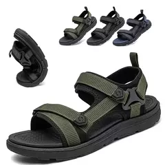 Sandálias de praia respirável ao ar livre masculinas, sapatos de verão, moda casual, plus size - Wolf Magazine