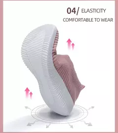 Imagem do Sapatos rasos elásticos respiráveis para mulheres, tênis leves, calçados esportivos, primavera e verão