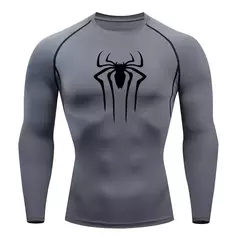 Camiseta masculina de segunda pele correndo, esportes de proteção solar Fitness Rashgarda, mangas compridas MMA, camisa de compressão, roupas de treino - loja online