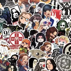 Harries potter brinquedos clássicos luna ron adesivo hermione malfoy snape adesivos à prova dwaterproof água para telefone portátil scrapbook scooter brinquedo