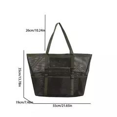 Bolsa de praia de malha portátil para mulheres, maquiagem, bolsa de lavagem, organizador de banho, Shopper Totes, verão - comprar online