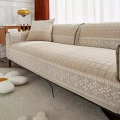 Anti-derrapante tampa do sofá com floco de neve decoração do laço, waffle cobertor acolchoado, sofá tampa do assento, sala de estar moderna, 4 temporada, 1pc - loja online