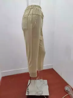 Imagem do Calça monocromática slim fit para mulher, com renda simples, cintura alta, slim fit, casual, novo estilo, transfronteiriço, verão
