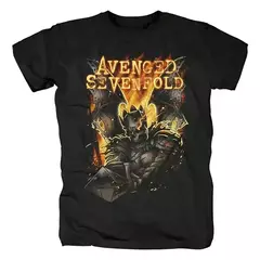 Camiseta vingada de oito mangas curtas para homens, camisetas 100% algodão, estampa gráfica de metal rock, camisas de moda hip hop, tops plus size - loja online