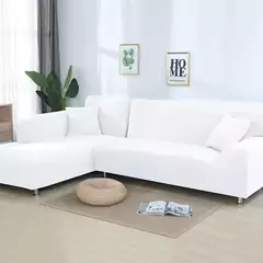 Imagem do Monocromático Elastic Capas Sofá para Sala, L Shaped Canto Sofá Capa, Protetor de Cadeira Slipcover, 1, 2, 3, 4 Lugares