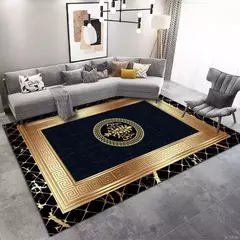 Tapete dourado de luxo moderno para sala de estar, Decoração abstrata, Tapetes
